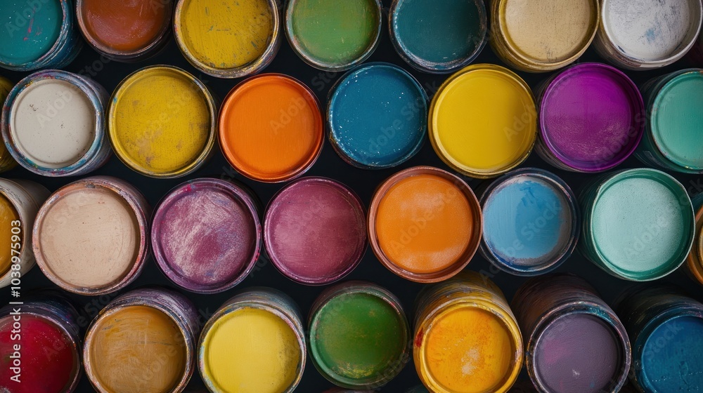Colorful Paint Cans Colorful Paint Cans