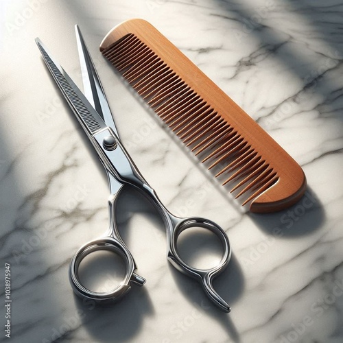 scissors and comb