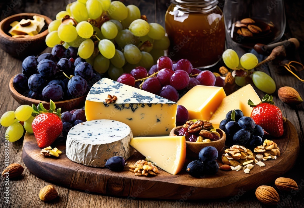 stunning gourmet cheese board display showcasing rich textures vibrant colors elegant arrangement selected cheeses accompaniments, aged, artisanal, blue stunning gourmet cheese board display showcasing rich textures vibrant colors elegant arrangement selected cheeses accompaniments, aged, artisanal, blue