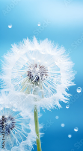 Dandelion on sky background