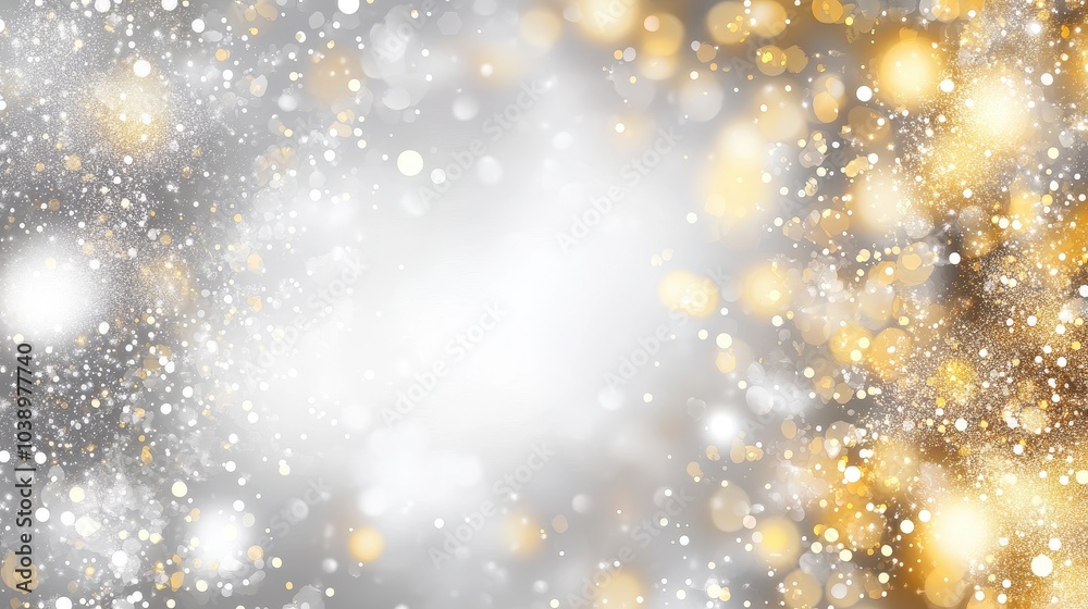 Fototapeta premium Magical Winter Wonderland: Sparkling Snowfall and Shimmering Lights