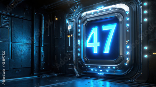 Bold Number 47 on Vibrant Colorful Background