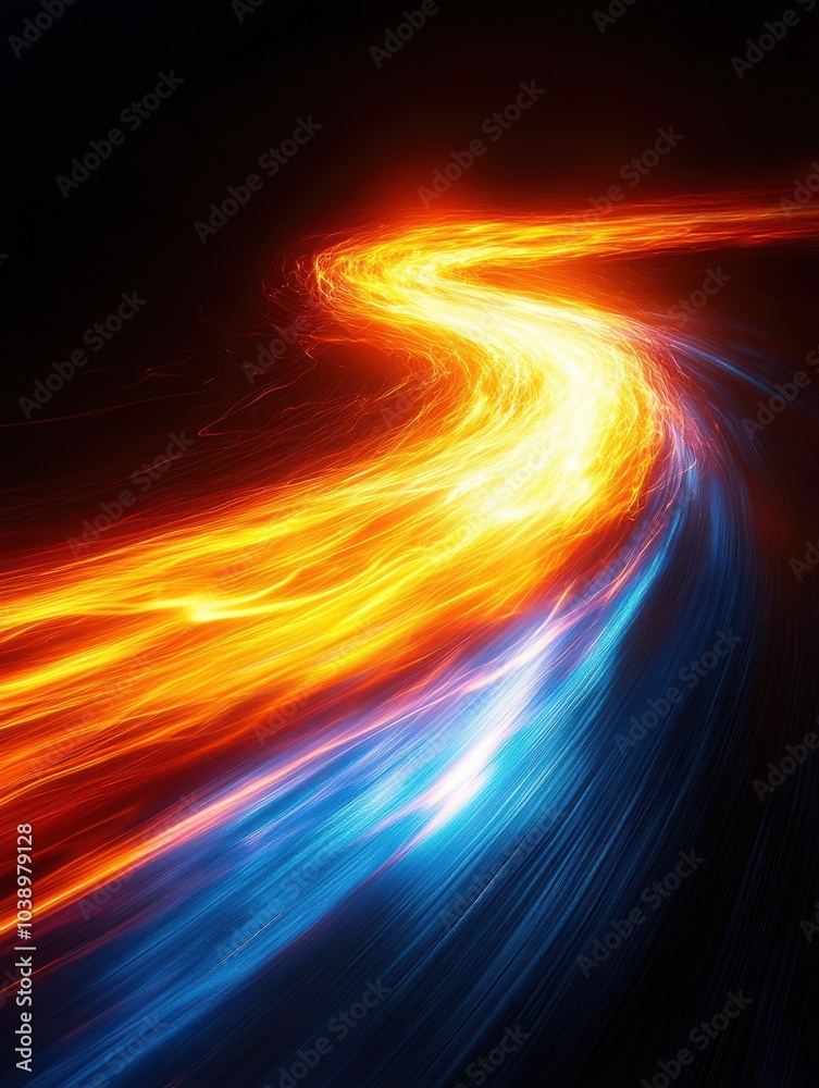 Obraz premium Abstract background, glowing long exposure and speed effect