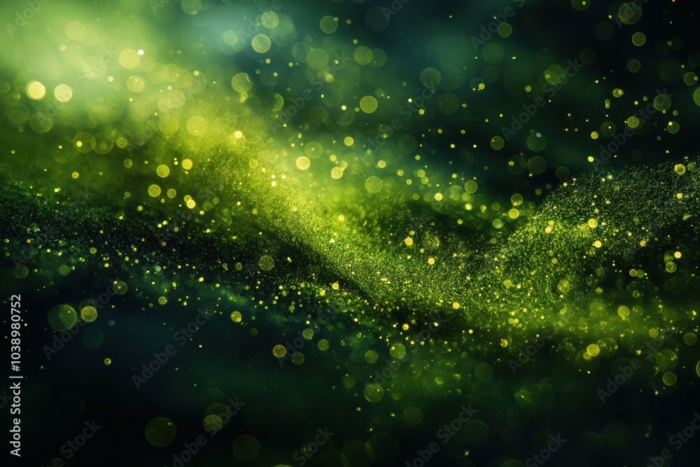 Abstract green particles swirling in a cosmic digital background Abstract green particles swirling in a cosmic digital background