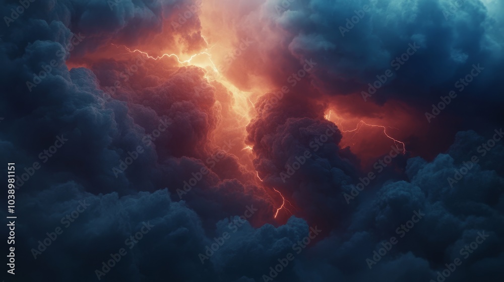 Dramatic storm clouds with lightning Dramatic storm clouds with lightning