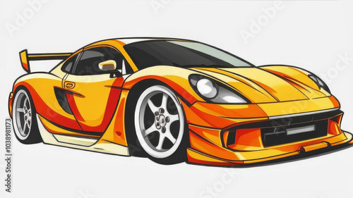 High speed car isolated.  generative ai vector design	

