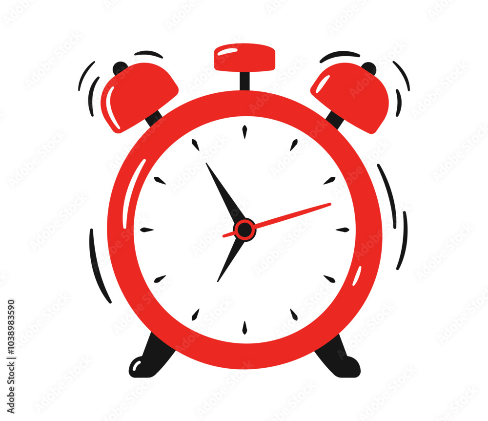 Ringing alarm clock. Wake up symbol. Time. Morning timer clock. Ringing watch. Vector illustration isolated Ringing alarm clock. Wake up symbol. Time. Morning timer clock. Ringing watch. Vector illustration isolated