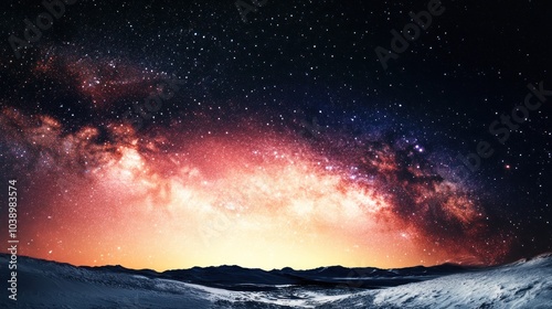 Milky Way Over Snowy Landscape