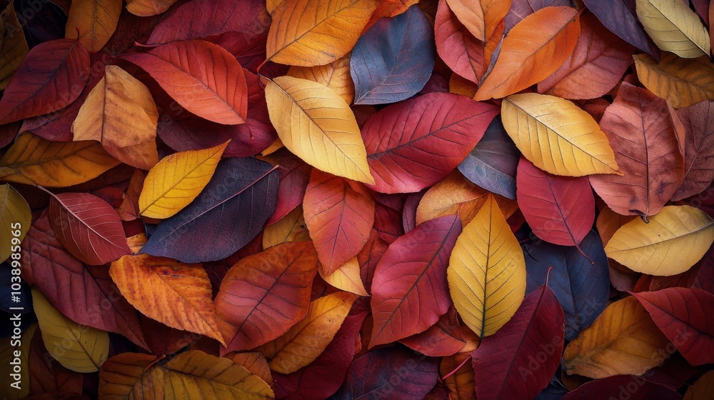 Vibrant autumn leaves covering the ground in shades of red, orange, and yellow during fall Vibrant autumn leaves covering the ground in shades of red, orange, and yellow during fall