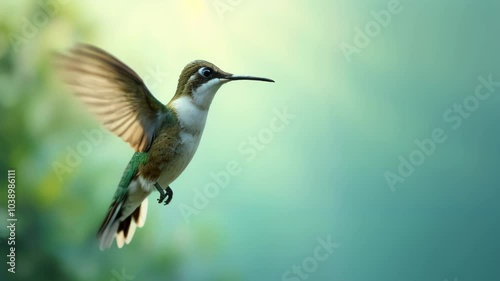Close-up of a hummingbird against a blurred background