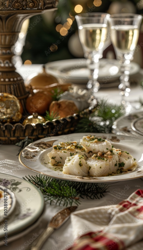 Traditional bacalao al pil pil a festive spanish christmas tapa with tender cod and garlic sauce Traditional bacalao al pil pil a festive spanish christmas tapa with tender cod and garlic sauce