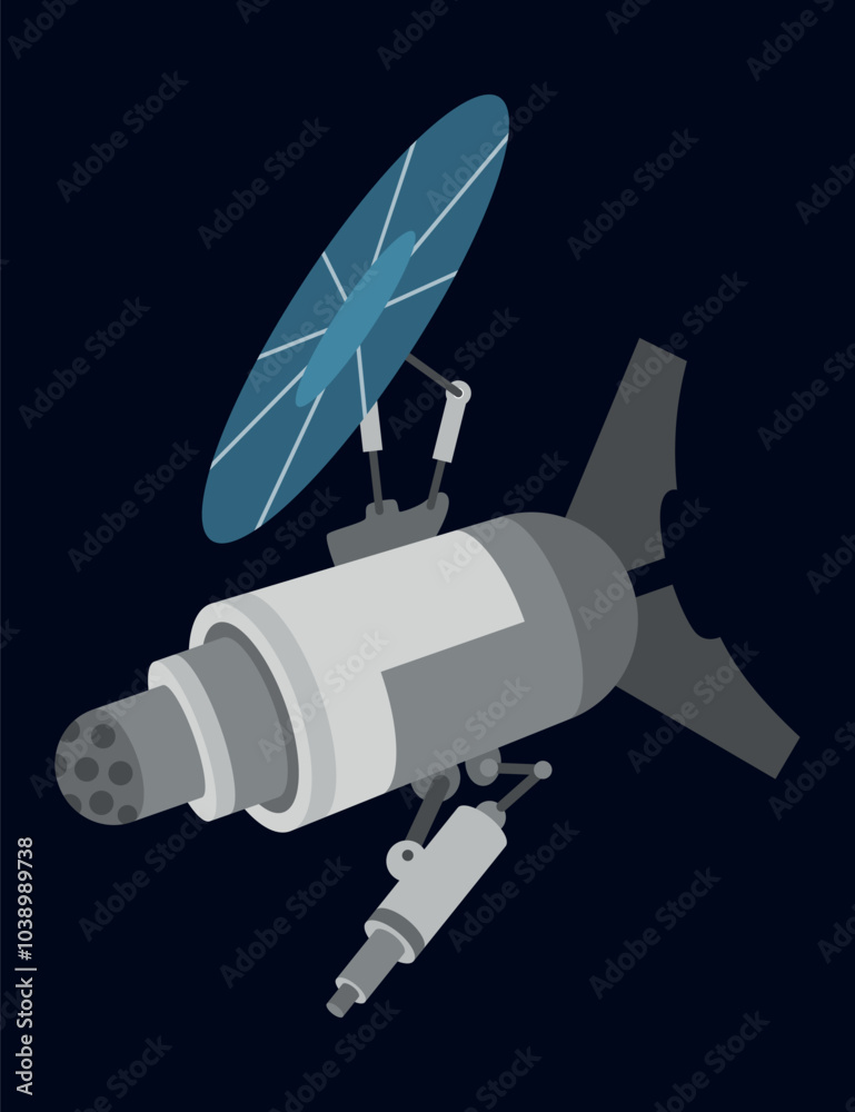 A Vibrant Pixel Art Featuring Spacecraft and Satellite from Imagination
