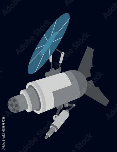 Obraz na płótnie A Vibrant Pixel Art Featuring Spacecraft and Satellite from Imagination w salonie