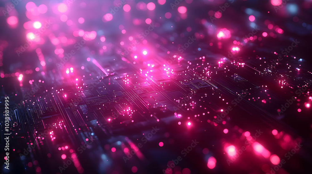 Abstract 3D Background with Pink Glowing Lights Abstract 3D Background with Pink Glowing Lights