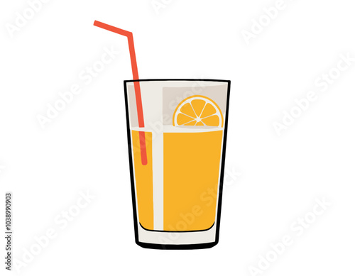 Tall glass of orange juice