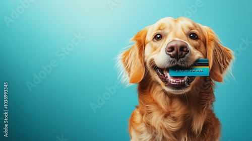 banking concept with dog 