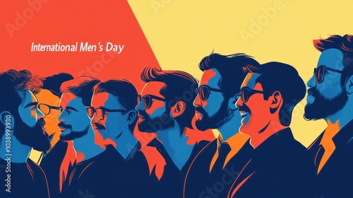 Vector illustration used as a background or poster design for International Mens Day