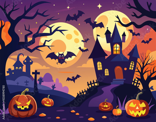 Spooky Halloween Night with Haunted Mansion