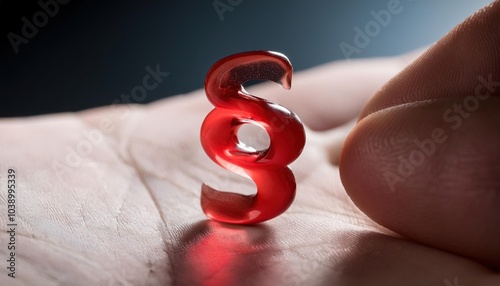 Small Red Legal Paragraph Symbol in Hand photo