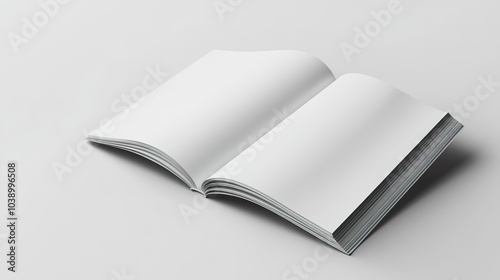 An open brochure lying flat on a neutral white background, showcasing interior panels.