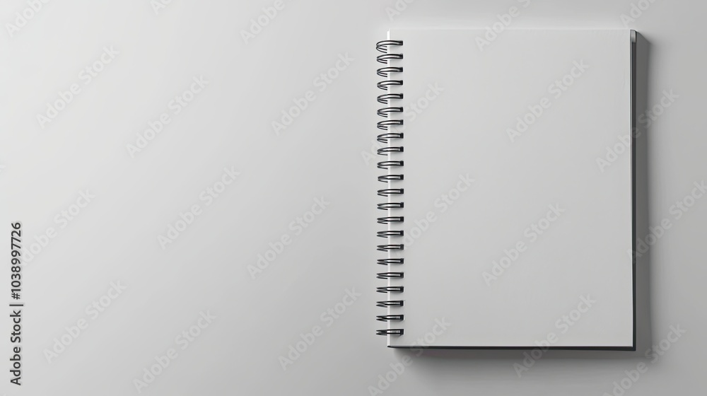 A clean, spiral-bound notebook lies flat against a neutral backdrop, inviting creativity and ideas to be penned down. A clean, spiral-bound notebook lies flat against a neutral backdrop, inviting creativity and ideas to be penned down.