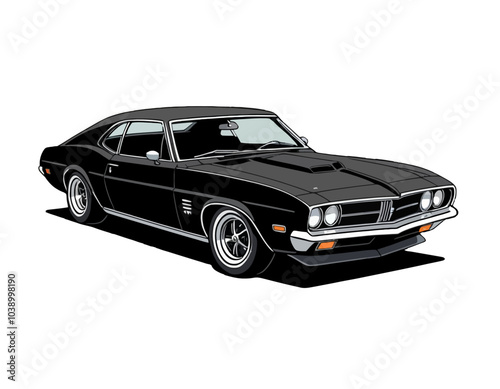 Classic black vintage car illustration