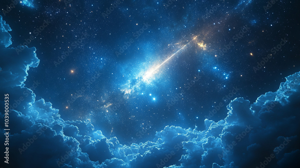 Obraz premium shooting star going across the star field 