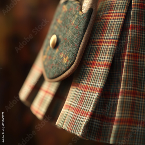 Close-up. Traditional Scottish kilt. photo