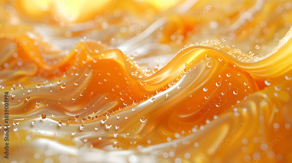 Abstract Orange Liquid Background with Droplets Abstract Orange Liquid Background with Droplets