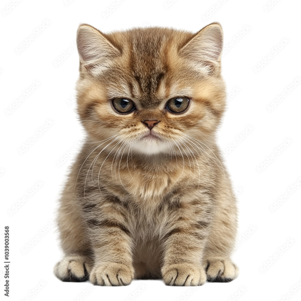 Obraz premium Frowning Kitten on transparent background