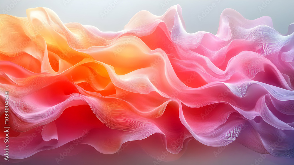 Fototapeta premium Abstract Background with Pink and Orange Swirls