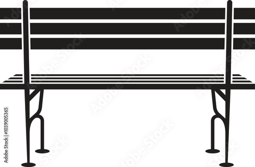 minimalist vector illustration of a park bench