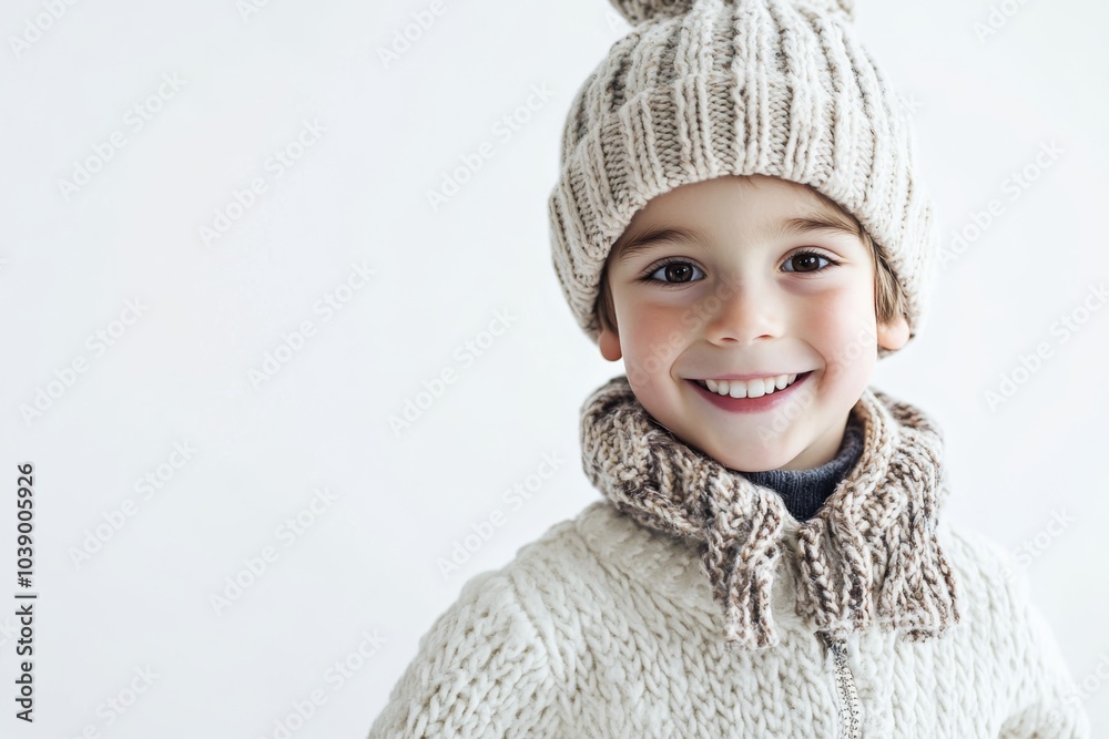 Smiling Boy in Winter Cozy Sweater Smiling Boy in Winter Cozy Sweater