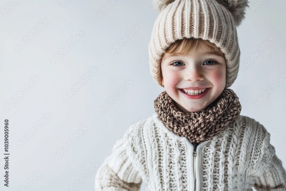 Happy Winter Day with Little Boy Happy Winter Day with Little Boy