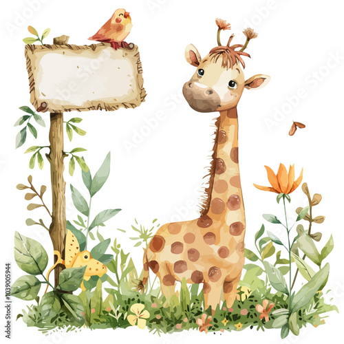 Vector of giraffe, isolated on a white background, giraffe vector