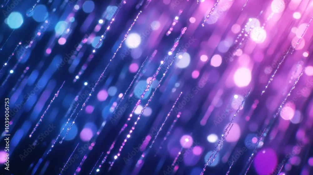 Abstract Background with Glittering Lines and Bokeh