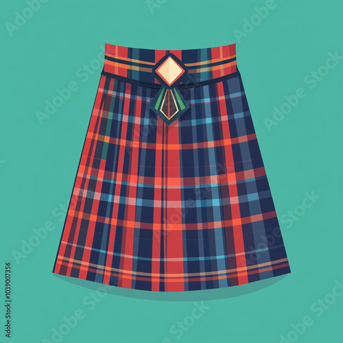 Close-up. Traditional Scottish kilt. photo