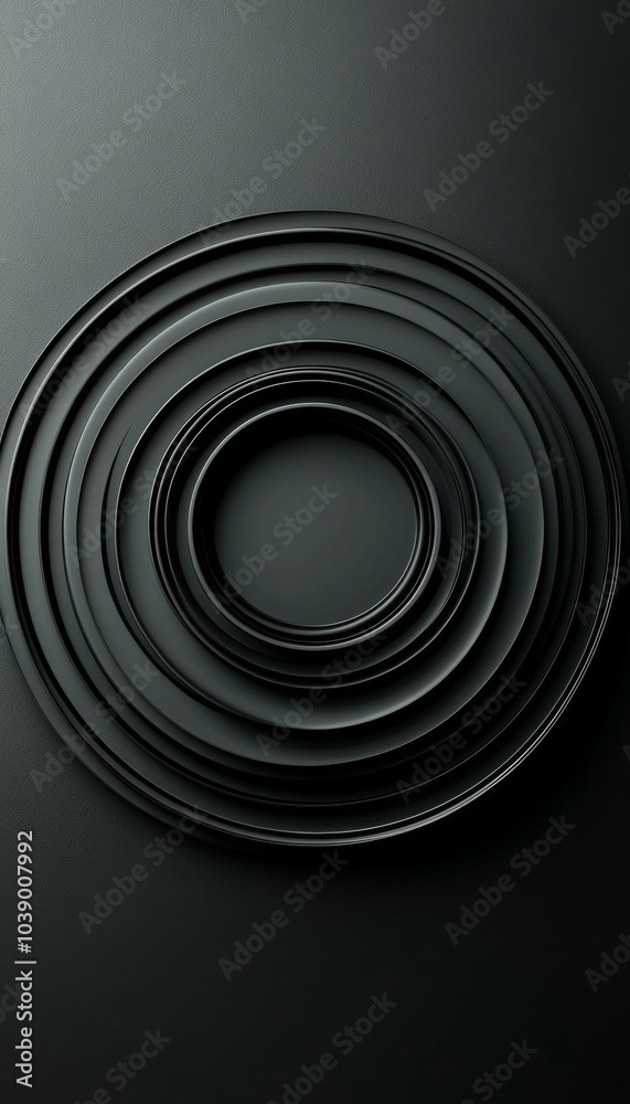 Abstract black and white circular design on a black background. Abstract black and white circular design on a black background.