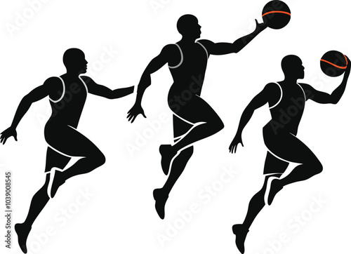 basketball player silhouette vector illustration .