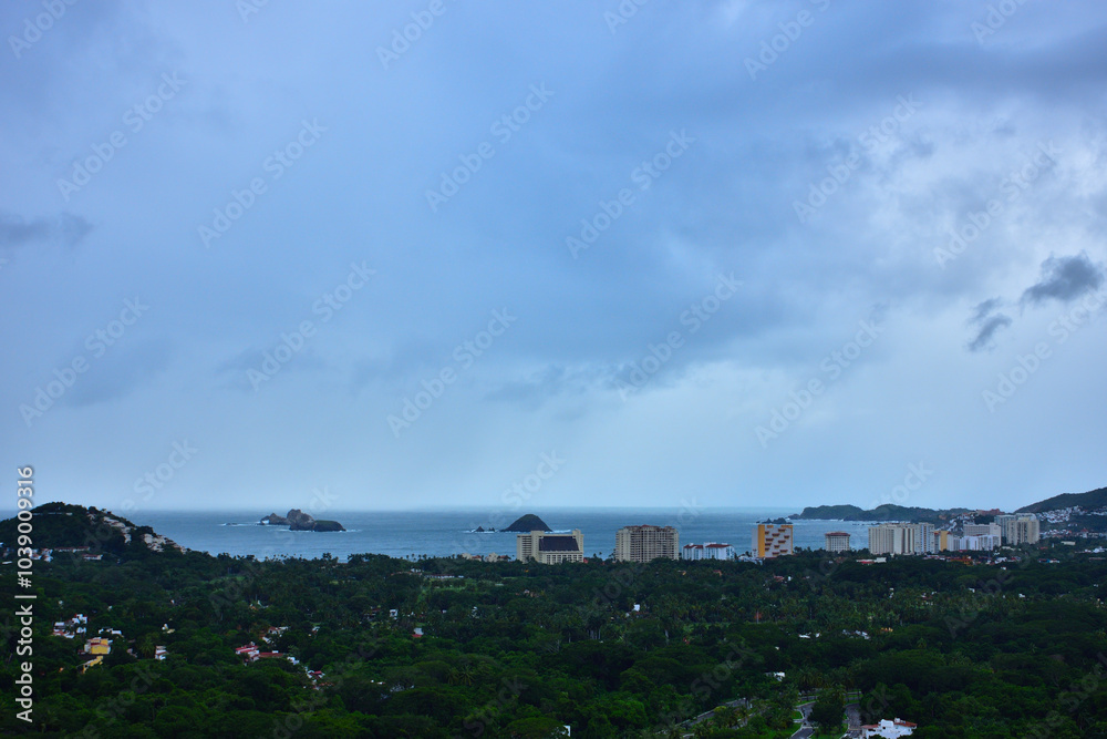 Fototapeta premium Vista de Ixtapa Guerrero desde mirador.