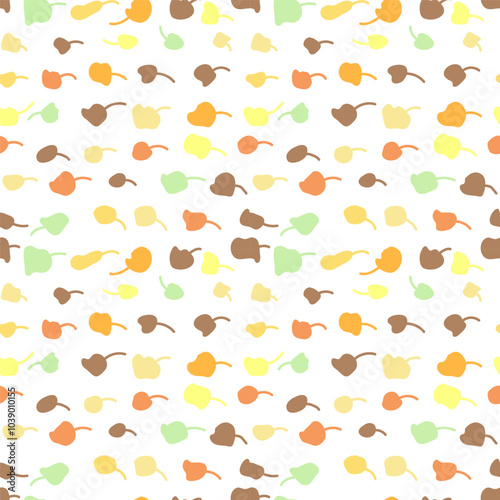 Abstract seamless pattern with colorful autumn leaves - hand drawn vector illustration.