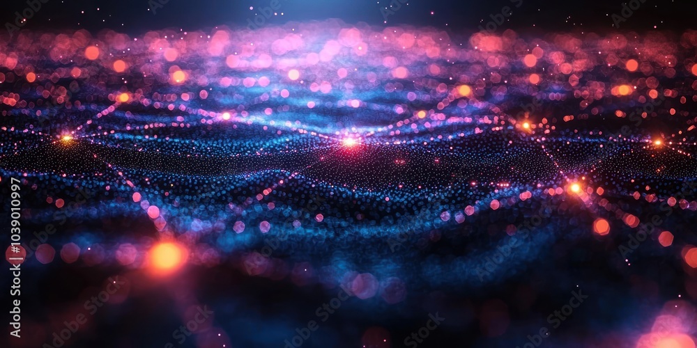 Abstract Blue and Pink Bokeh with Glimmering Lights and Sparkles Abstract Blue and Pink Bokeh with Glimmering Lights and Sparkles