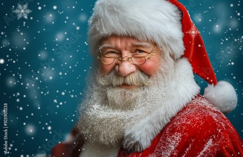 Portrait of Santa Claus looking at camera and smiling