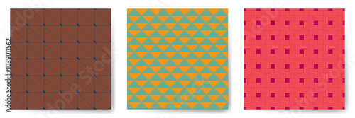 Geometric seamless patterns vector collection. Modern repeated ornaments with...