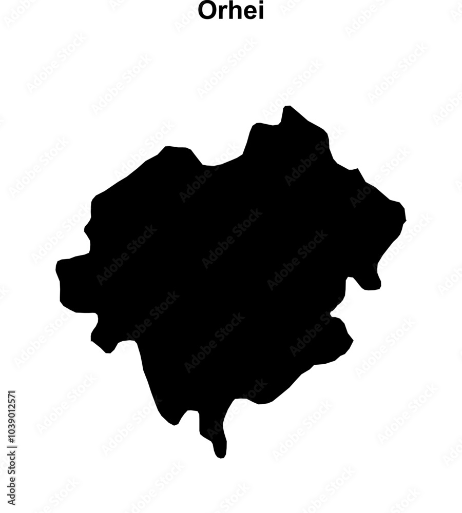 Orhei district blank outline map