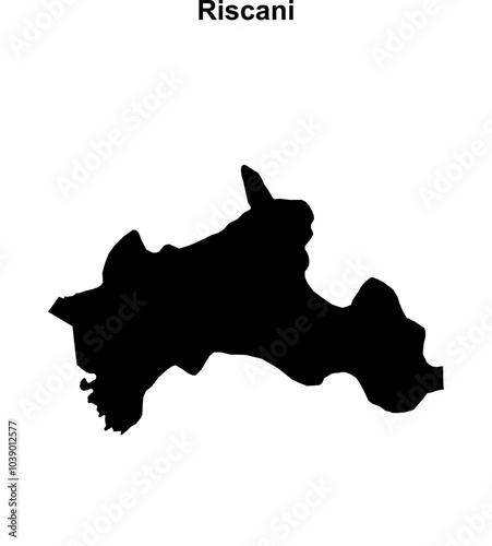 Riscani district blank outline map