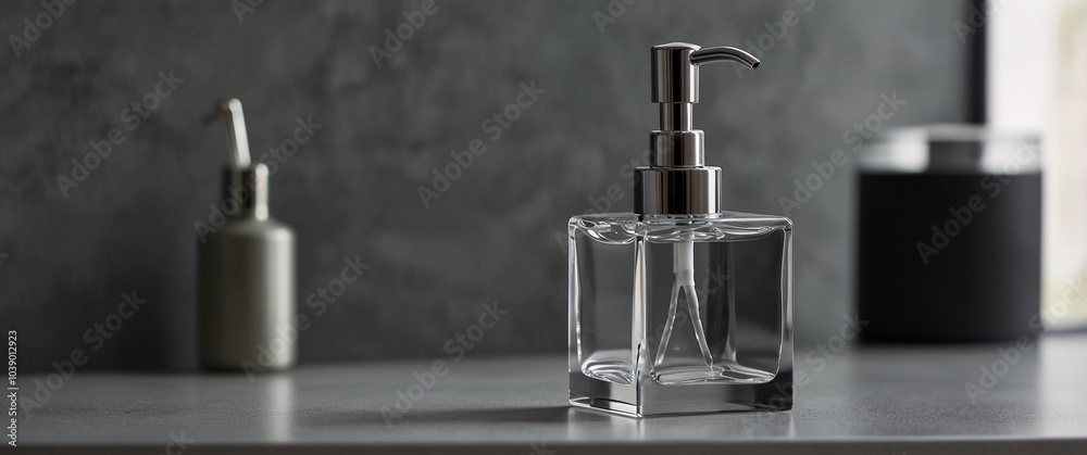 A clean and clear image featuring a syringe alongside vials, medicine, and bottles, highlighting hygiene and beauty products like perfume, soap, and cosmetics in glass containers against a white backg A clean and clear image featuring a syringe alongside vials, medicine, and bottles, highlighting hygiene and beauty products like perfume, soap, and cosmetics in glass containers against a white backg