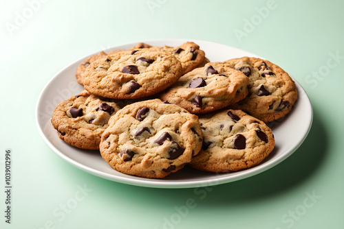 A Tantalizing Display of Homemade Freshly Baked Cookies on a Plate