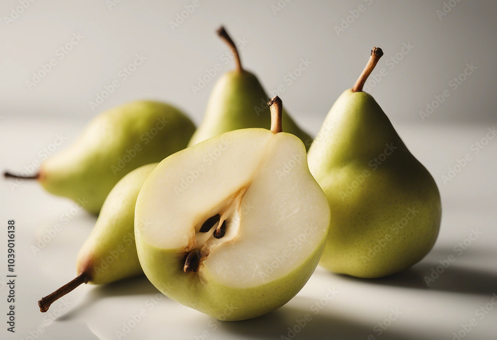 Fresh sliced pears isolated on white or transparent Fresh sliced pears isolated on white or transparent