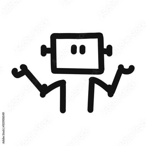 AI shrugged, simple line drawing